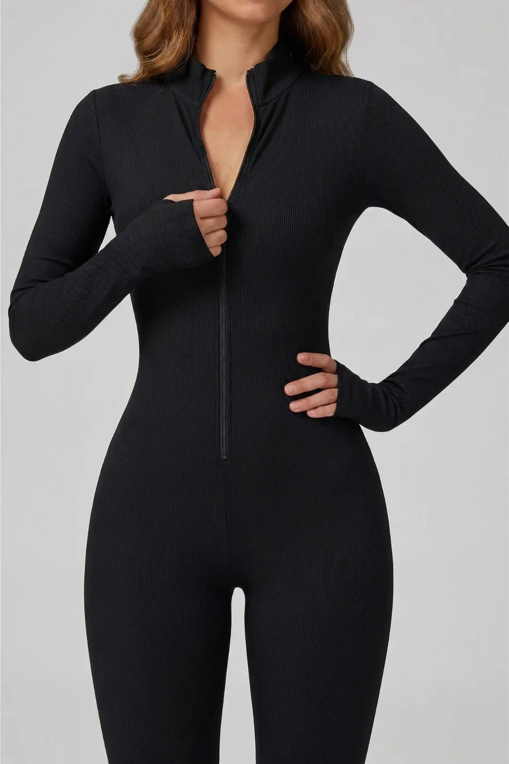 AeroFit Uzun Kollu Siyah Tulum Activestun