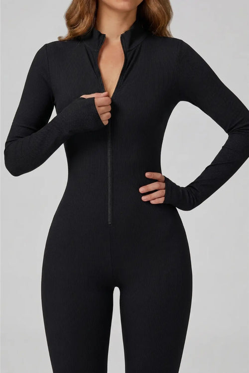 AeroFit Uzun Kollu Siyah Tulum Activestun